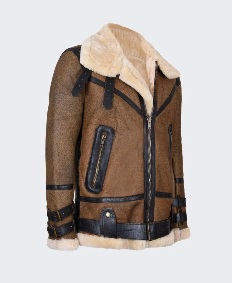 Classic B3 Brown Shearling Leather Jacket
