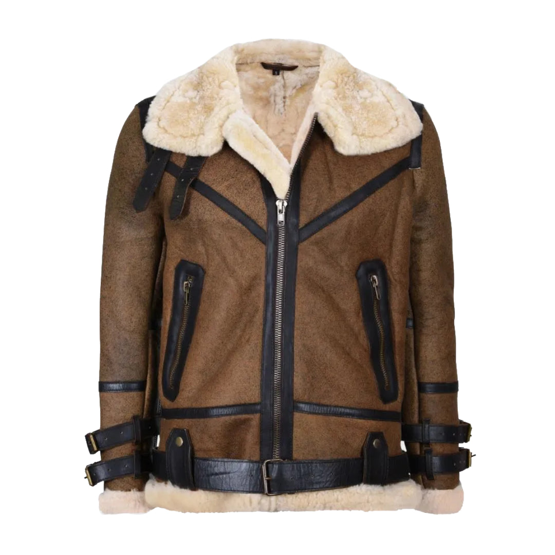 Classic B3 Brown Shearling Leather Jacket