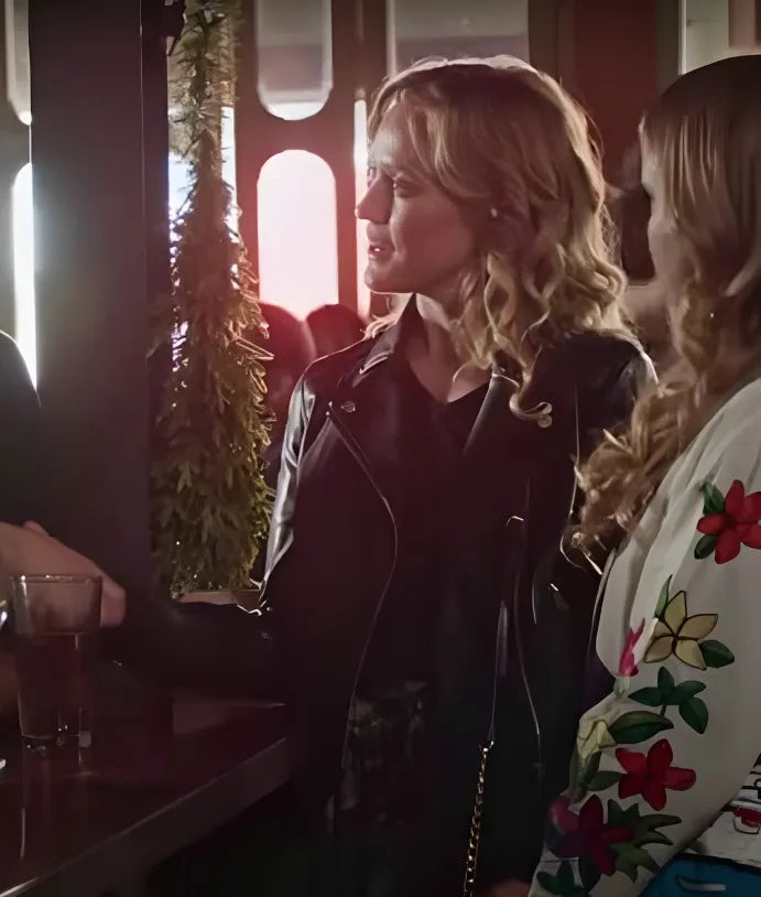 Ellie Taylor Ted Lasso S2 Flo Collins Black Biker Leather Jacket