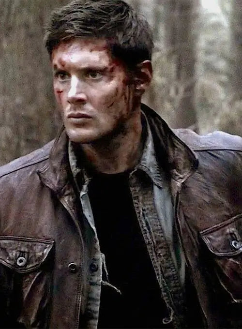 Men’s Ross Ackles Supernatural Season 7 Dark Brown Leather Jacket