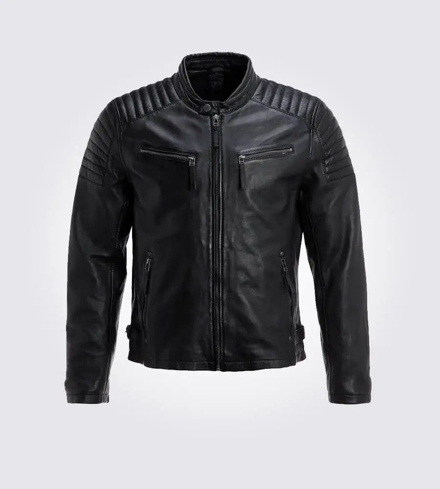 Chester Quilted Black Leather Jacket
