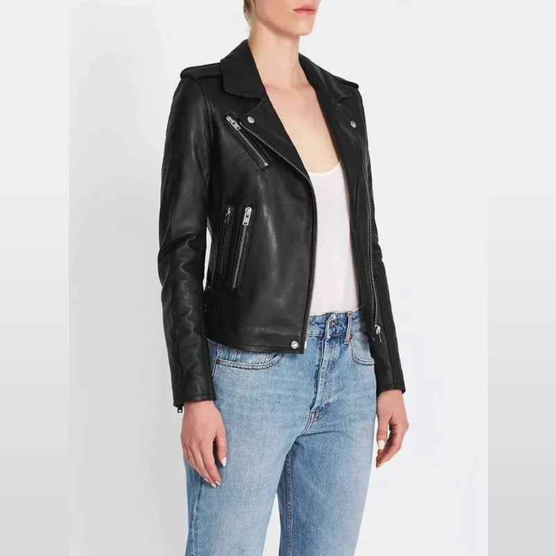 Women’s Iconic Rave Black Leather Jacket