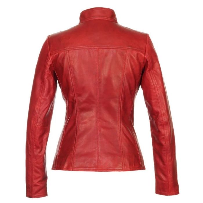 Women's Red Versona Leather Jacket