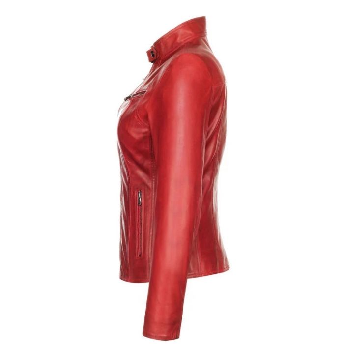 Women's Red Versona Leather Jacket