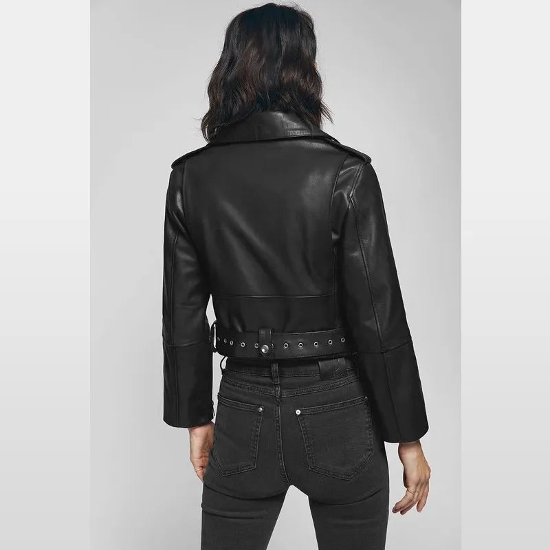 Women’s Stylish Moto Black Leather Jacket