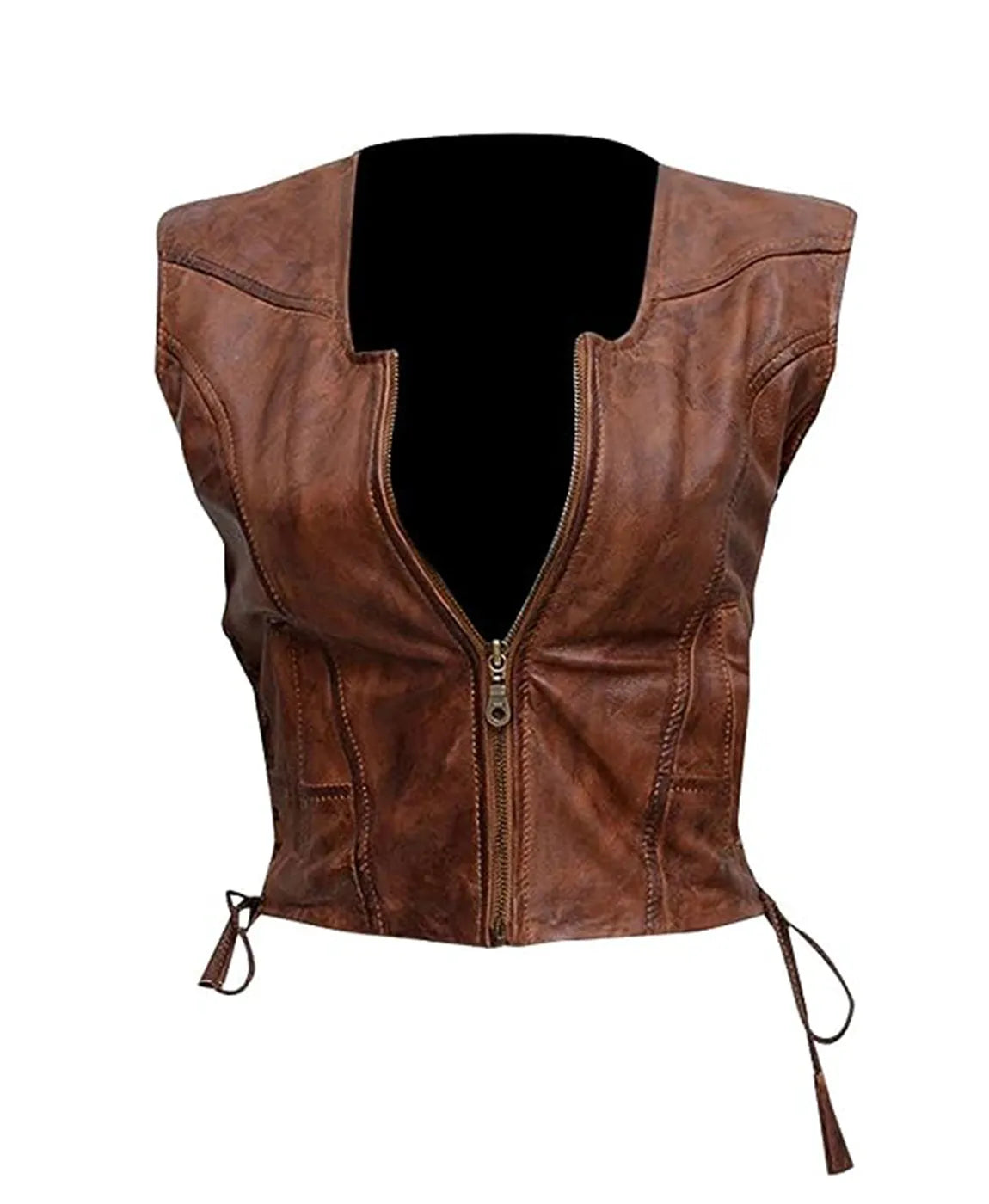 Women The Walking Dead Michonne Leather Vest