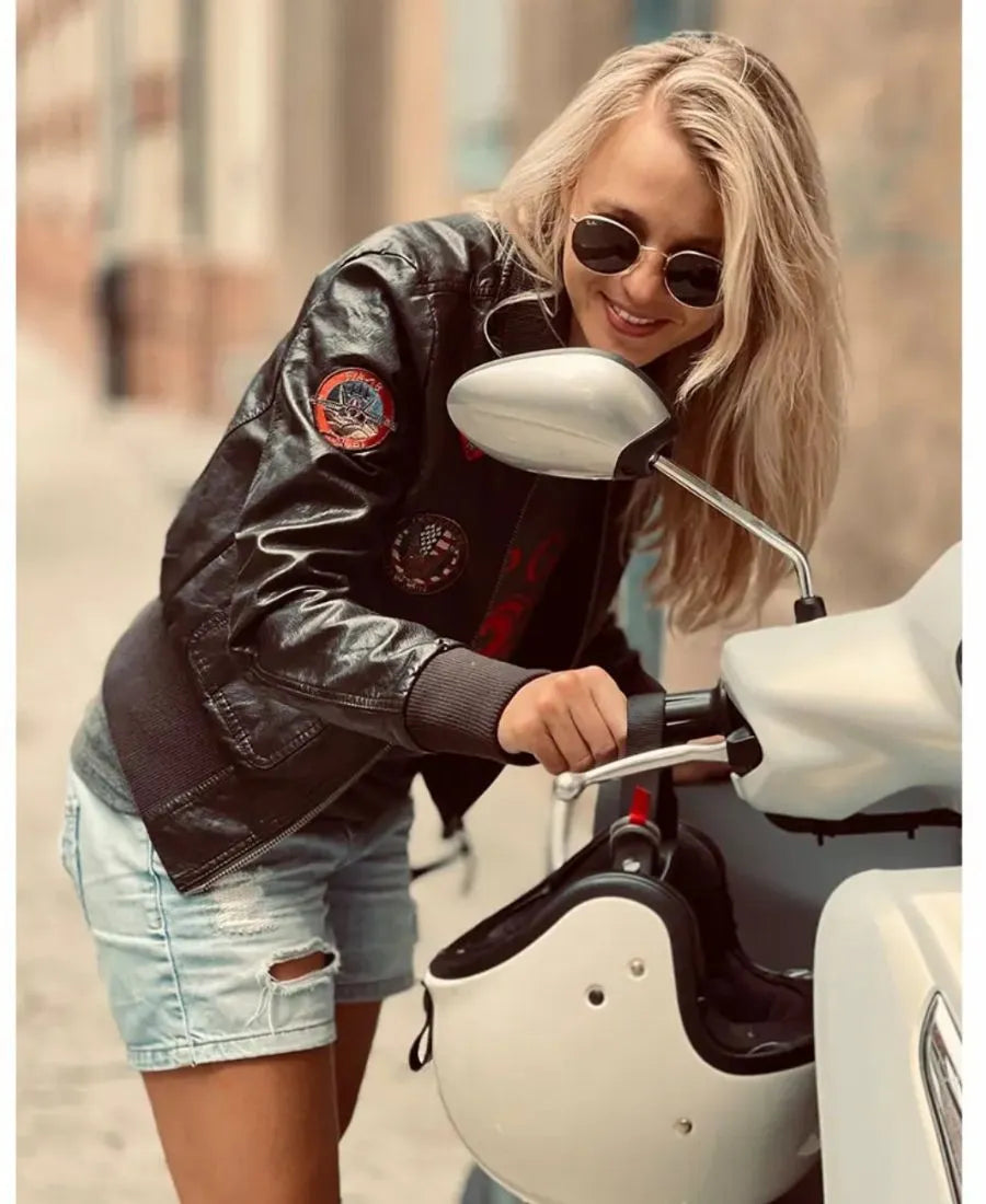 Top Gun Womens Real Leather Jacket