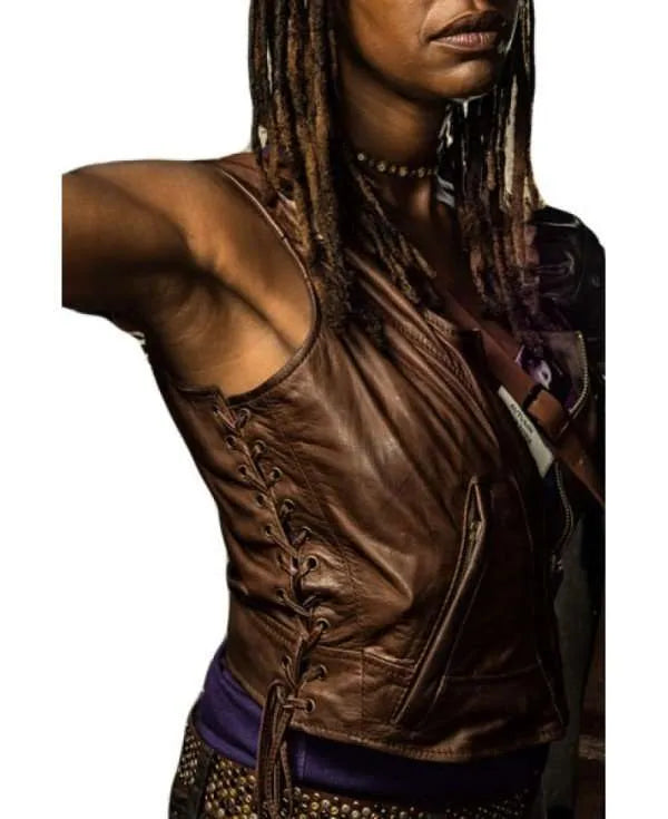 Women The Walking Dead Michonne Leather Vest
