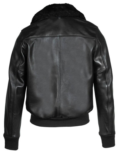 Men's Black A2 Aviator Bomber Leather Jacket