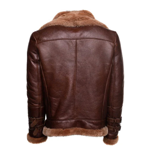 Austin Buttler Brown Aviator Faux Shearling Jacket