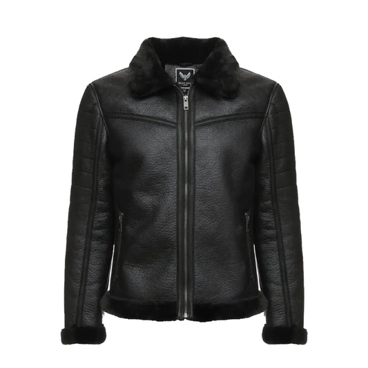 Brave Black Shearling Leather Jacket