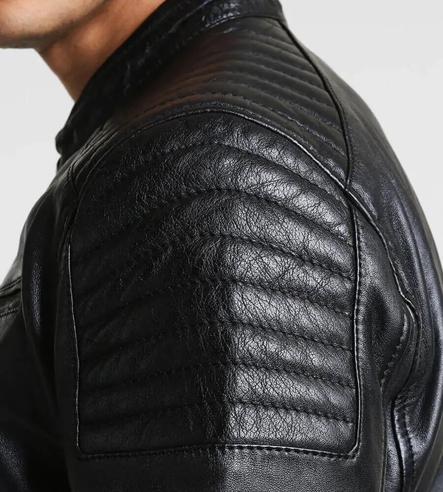 Chester Quilted Black Leather Jacket