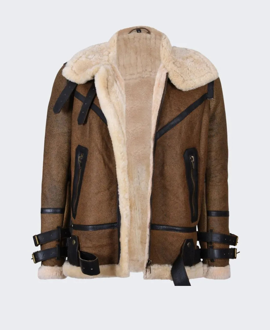 Classic B3 Brown Shearling Leather Jacket