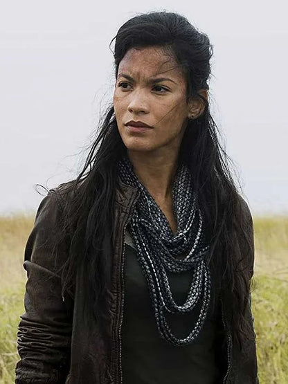 The Walking Dead Season 4 Luciana Galvez Brown Leather Jacket