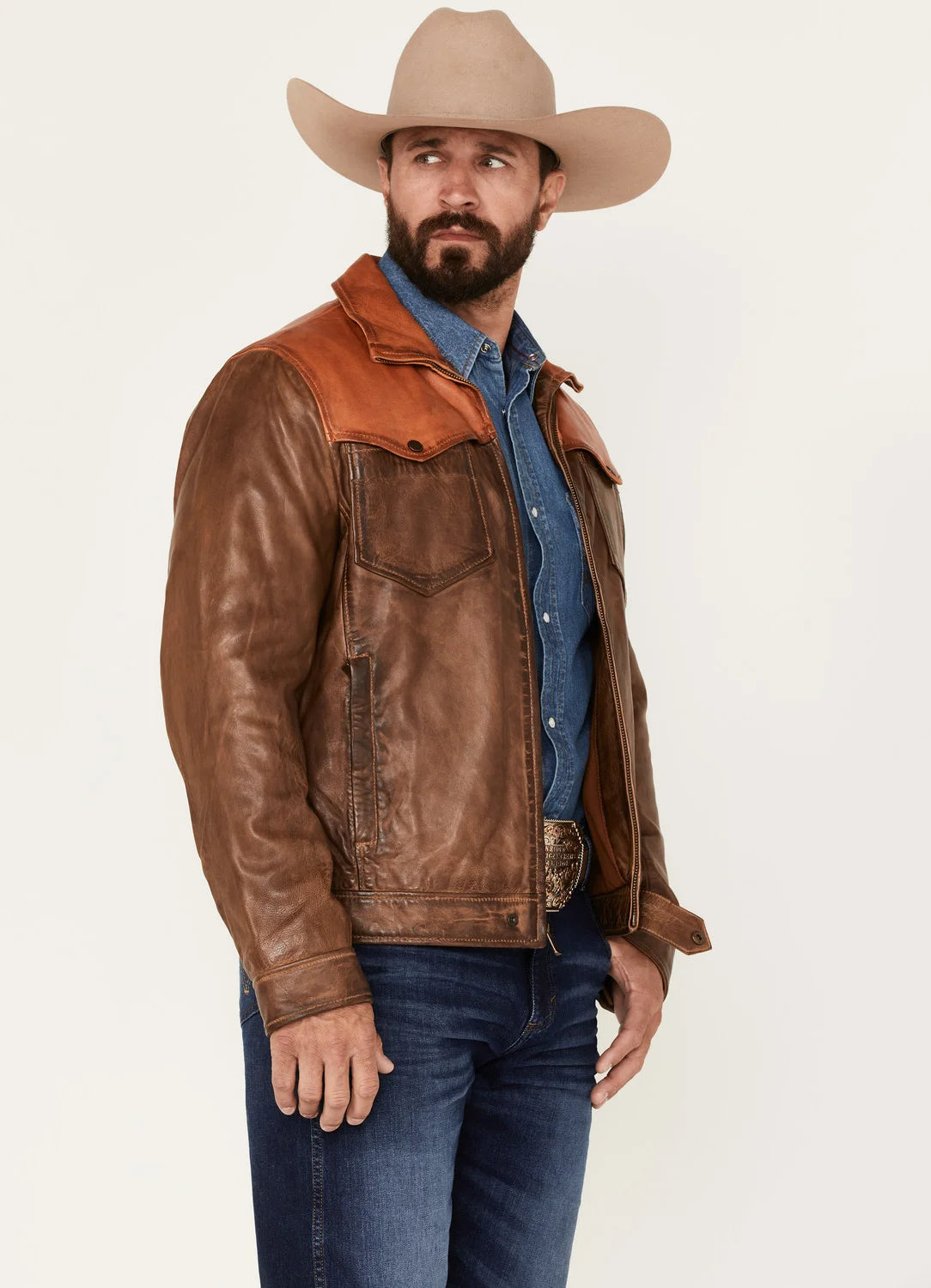 Goldrush Color Block Leather Jacket