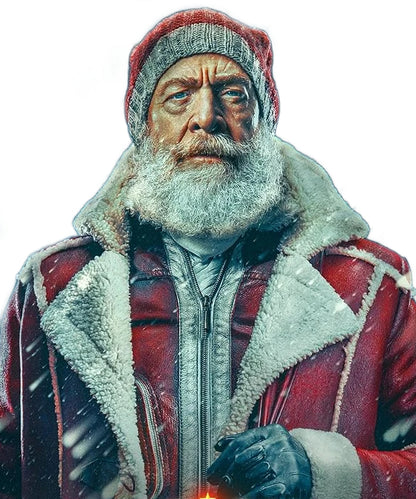 JK Simmons Red One Santa Clause Leather Coat