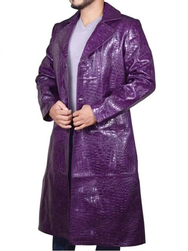 SUICIDE SQUAD JARED LETO JOKER PURPLE TRENCH COAT