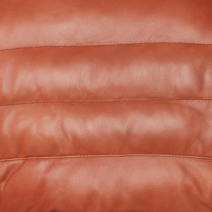 Men’s Cognac Leather Puffer Jacket