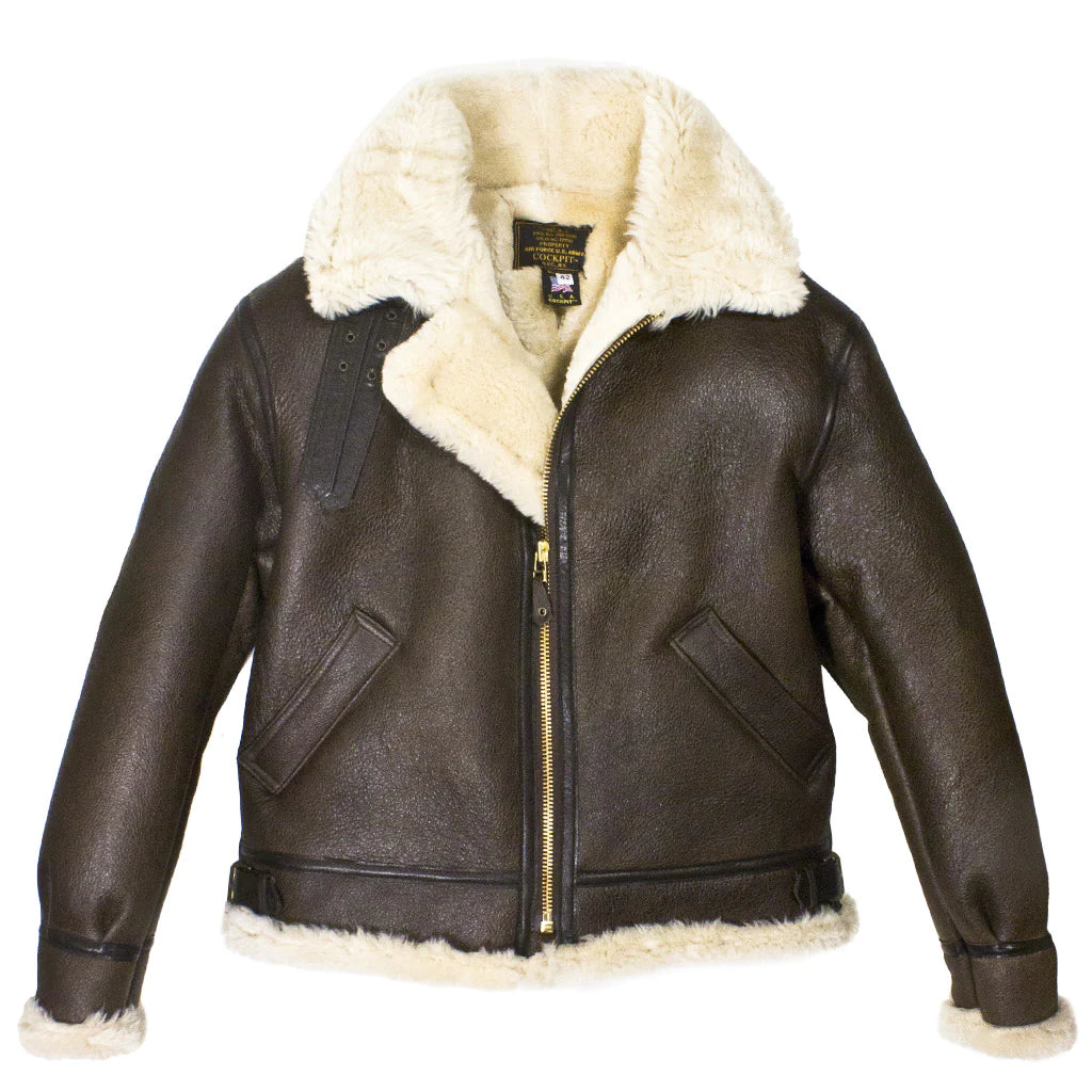 Mens Genuine Sheepskin B3 Bomber Jacket