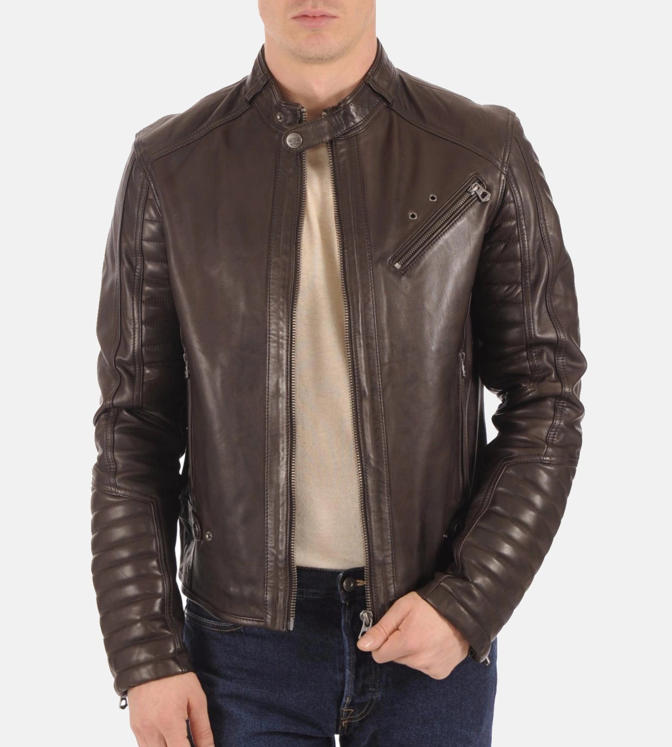 Men’s Kirill Brown Genuine Leather Jacket