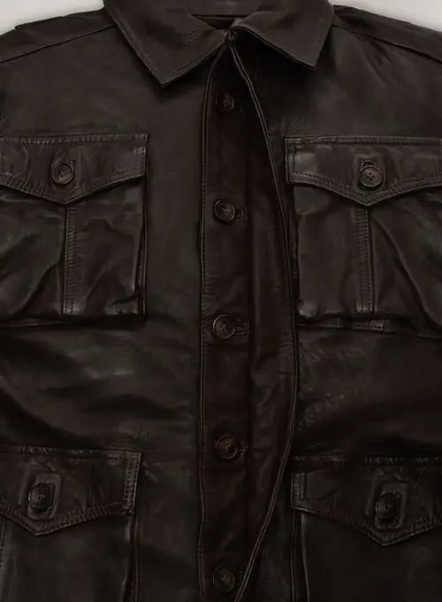Men’s Ross Ackles Supernatural Season 7 Dark Brown Leather Jacket