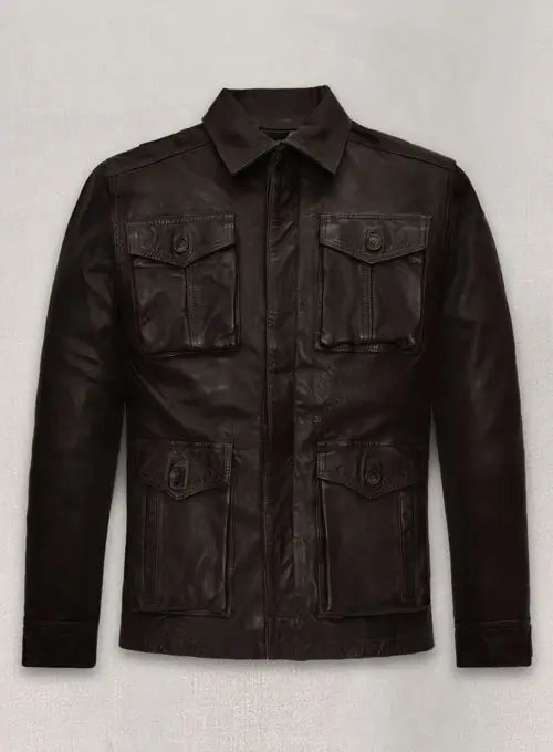 Men’s Ross Ackles Supernatural Season 7 Dark Brown Leather Jacket