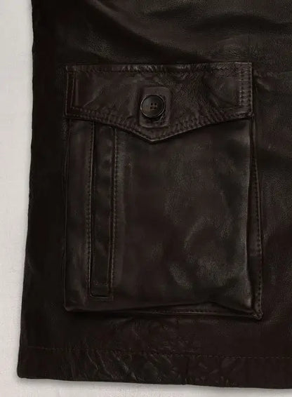 Men’s Ross Ackles Supernatural Season 7 Dark Brown Leather Jacket