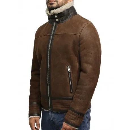 Men’s Vintage Brown Shearling Leather Jacket