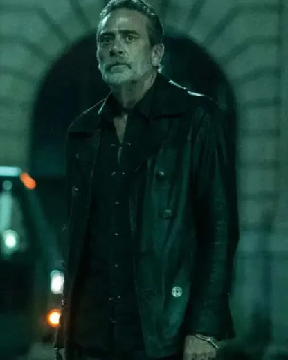 The Walking Dead  City Jeffrey Dean Morgan Black Leather Jacket