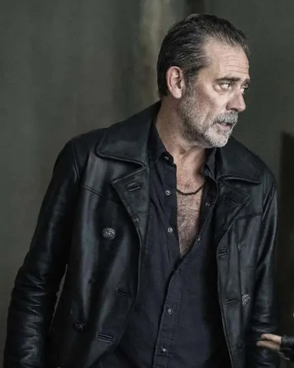 The Walking Dead  City Jeffrey Dean Morgan Black Leather Jacket