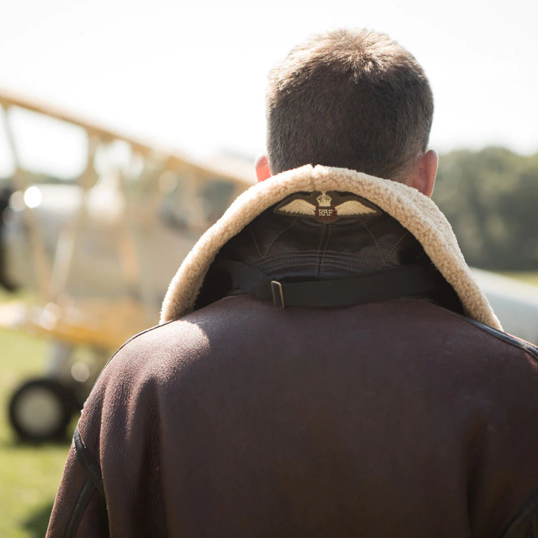 RAF Fighter Sheepskin Faux Fur Bomber Jacket