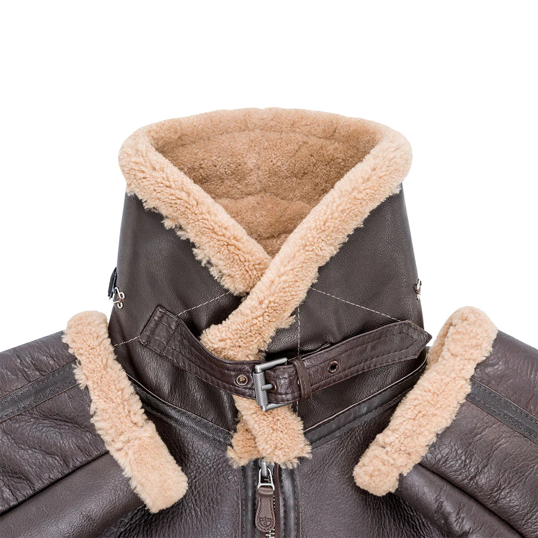 RAF Fighter Sheepskin Faux Fur Bomber Jacket