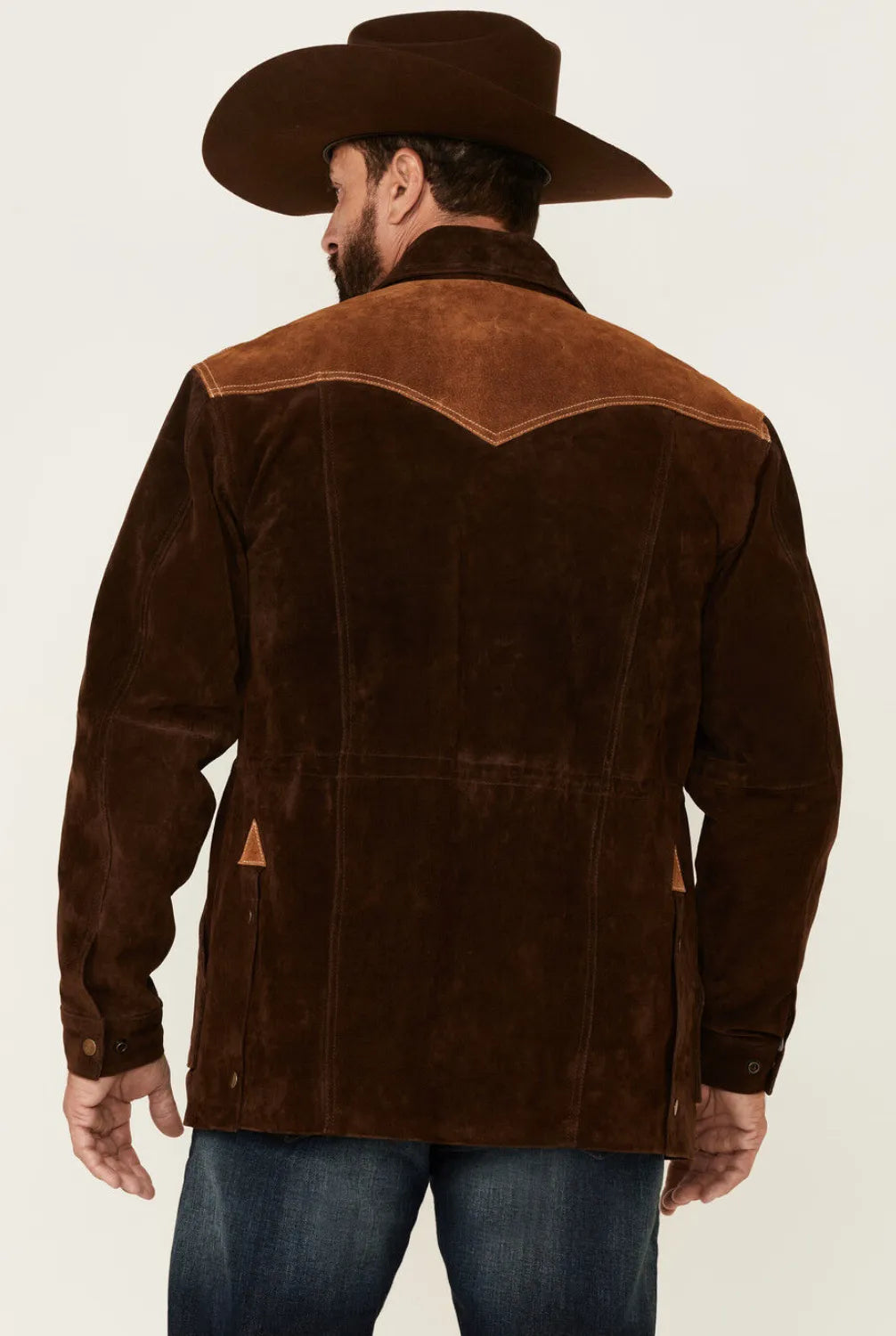 Chocolate Two-Tone Suede Rancher Car Jacket