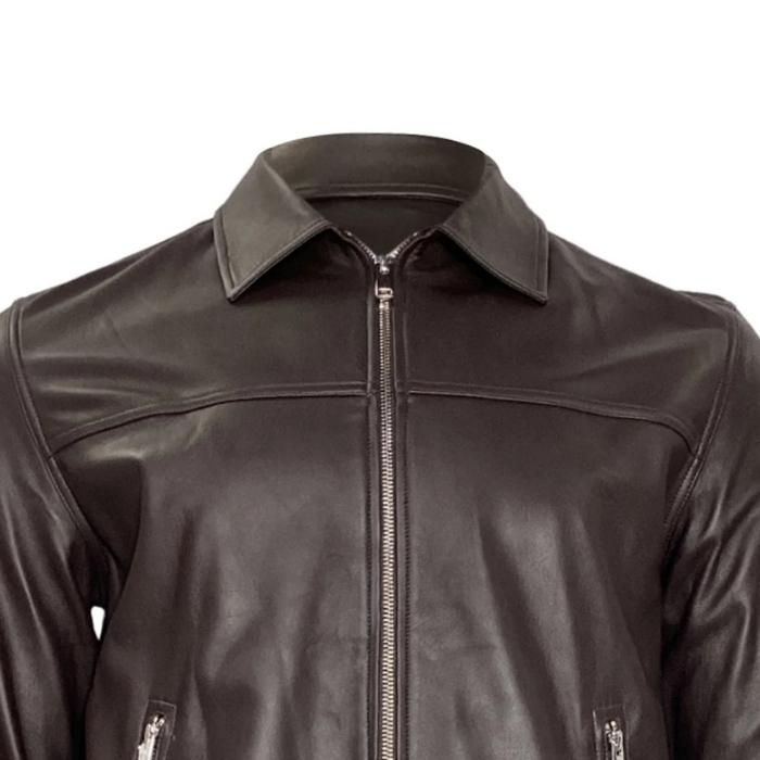 Refined Men's Zipped Lambskin Leather Jacket