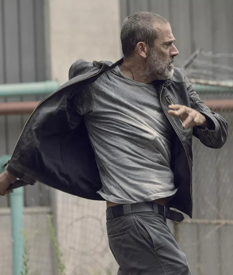 The Walking Dead Season 9 Negan Black Leather Jacket