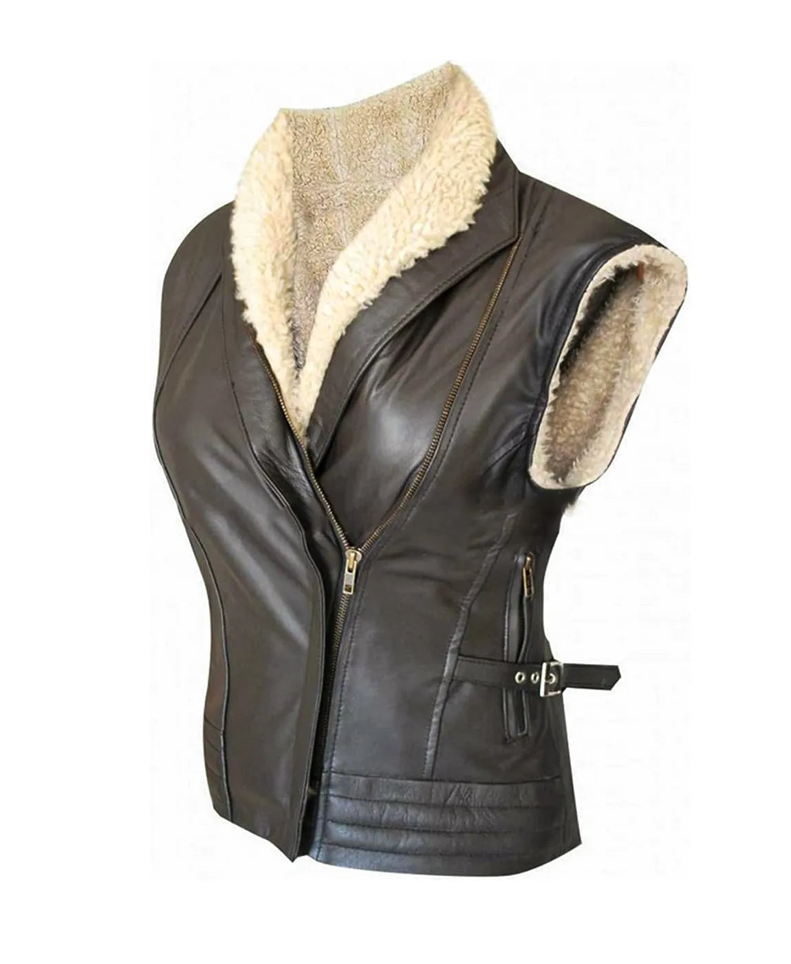 The Walking Dead Andrea Laurie Holden Brown Leather Vest