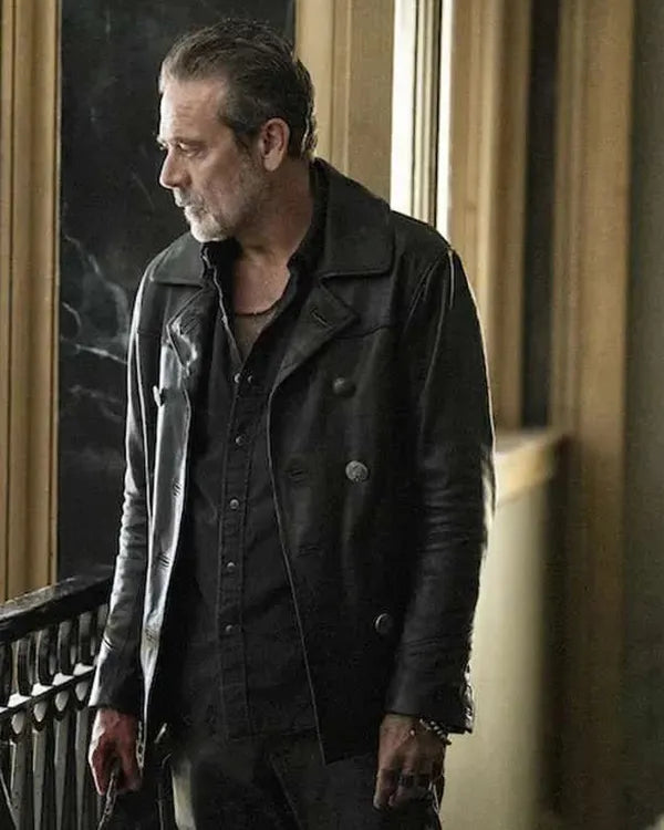 The Walking Dead  City Jeffrey Dean Morgan Black Leather Jacket