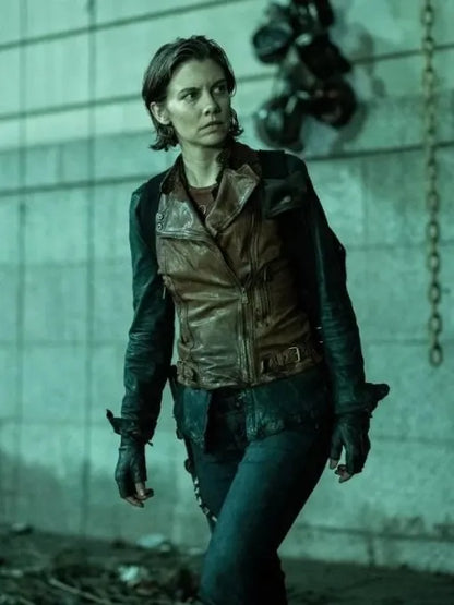 Maggie Rhee The Walking Dead Dead City Brown Leather Vest