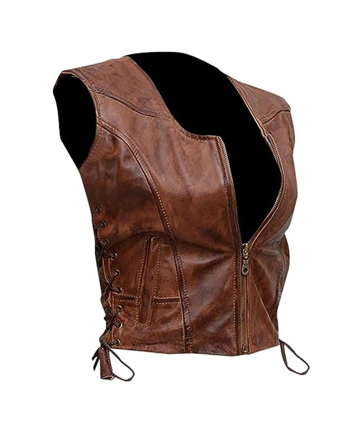 Women The Walking Dead Michonne Leather Vest