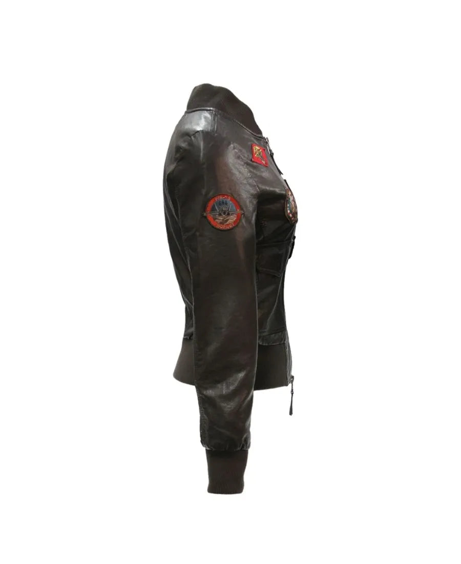 Top Gun Womens Real Leather Jacket