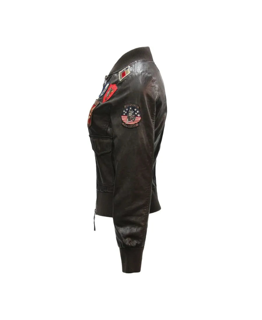 Top Gun Womens Real Leather Jacket