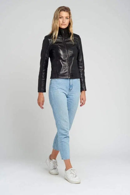 Kathleen Womens Black Leather Jacket