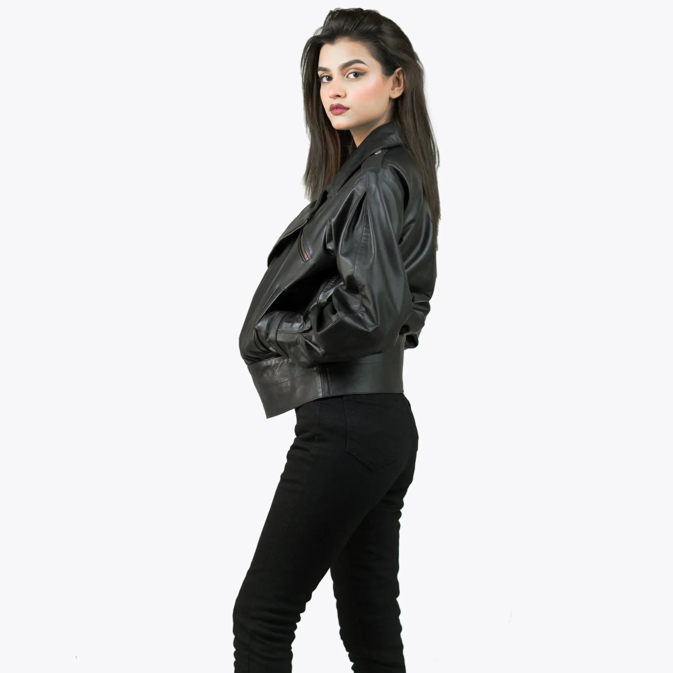 Women’s Biker Black Leather Jacket