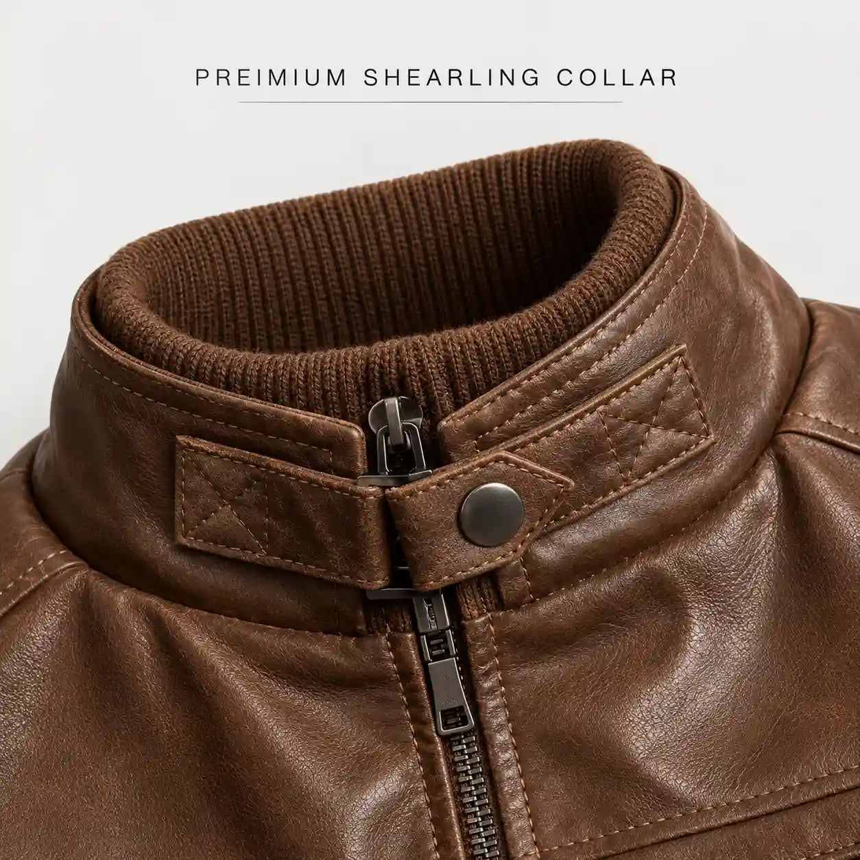 Men's Vintage Brown Genuine Leather Cafe Racer Jacket | Premium Lambskin