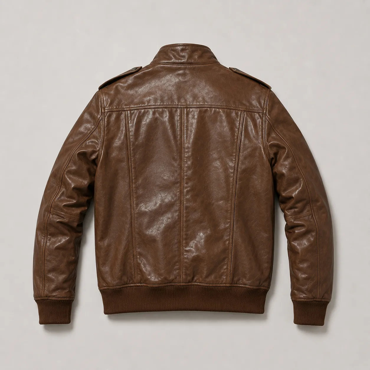 Men's Vintage Brown Genuine Leather Cafe Racer Jacket | Premium Lambskin